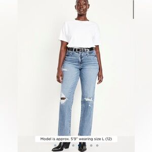Old Navy OG High Waisted Loose Ripped Jeans Size 12